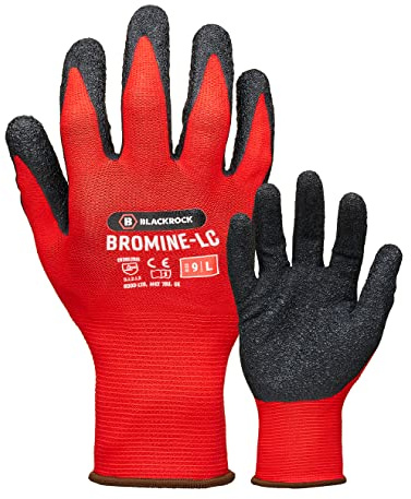 Blackrock Pro Grip Work Gloves, Heavy Duty, Latex Rubber Handling | Protective, Gardening, Builders, Construction, Thick Safety Gloves, DIY, forestry, DexraFit - Size 9/Large