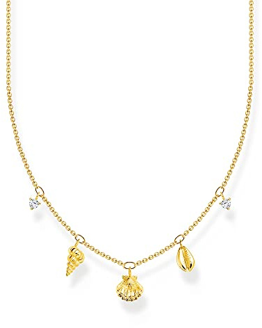 THOMAS SABO Kette mit Muscheln gold 925 Sterlingsilber, 750 Gelbgold Vergoldung