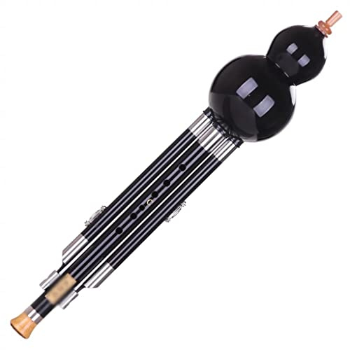 Kürbisflöte Aus Ebenholz Bühnenauftritt Konzertsaal Flöteninstrument Kürbisflöte C Nach Unten B-Stimmung Kürbisflöte Tragbarer Rucksack Aus Kürbisband (Color : Black_G-key)
