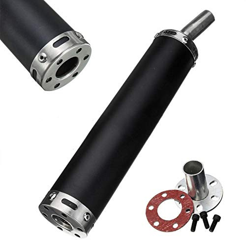 Riloer 1Pc Universal 60mm Motorrad Racing 2 Takt Auspuff Schalldämpfer Exhaust Muffler