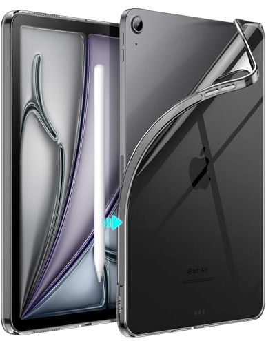 JETech Transparente Hülle für iPad Air 11 M4/M3/M2, Air 5/4 10,9, Schwarz