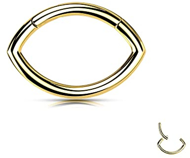 Treuheld® Ovales Titan Segmentring-Clicker Piercing | 4 Farben