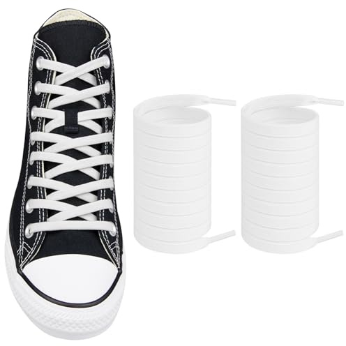 Endoto Lacci Elastici per Converse High Low Top Scarpe, Senza Nodo Stringhe Laces di Ricambio - Bianco, 54 pollici