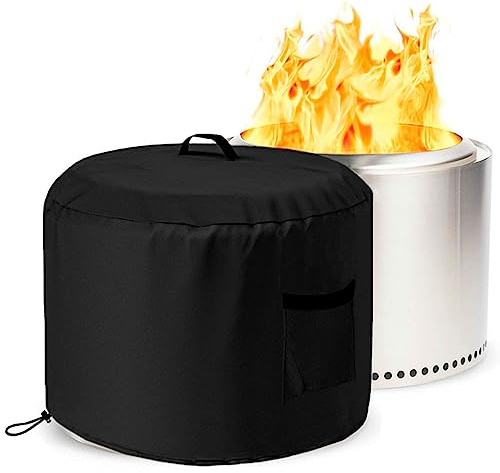 Round Smokeless Fire Pit Cover for Stove Bonfire, Falezern Stove Bonfire Shelter Cover Outdoor Waterproof, Dustproof and Windproof, Compatible with Solo Stove and more, 22D X 16H (M)