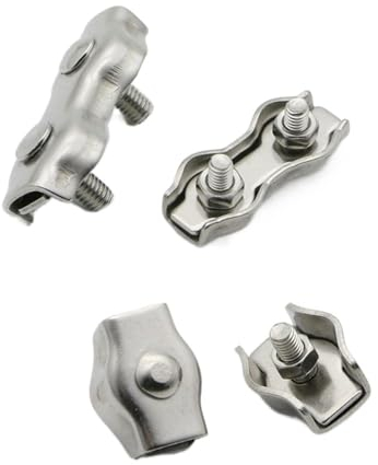 WANGBINGXING Drahtseilklemme 5 Stück M2-M5 Edelstahl Simplex 1/2-Pfosten Bolzenklemme Drahtseil Kabelklemme Sattelseil Einfacher Griff Seilklemme (Größe : Duplex-M3)