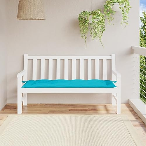 Homgoday Gartenbank Auflage Bankauflage Bankkissen Gartenbankauflage Sitzkissen Sitzauflage Polsterauflage Bankpolster Auflage für Gartenbank Türkis 150x50x7 cm Oxford-Gewebe
