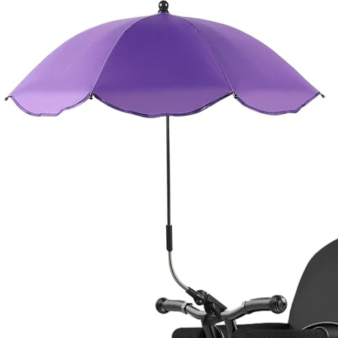 Barnvagnsparasol, 50+ UV barnvagnsparaply, barnvagnsparaply med justerbar fästklämma och flexibel arm, 360° klämbart parasoll för barnvagnar, barnvagnar och barnvagnar, vattentätt solskydd för