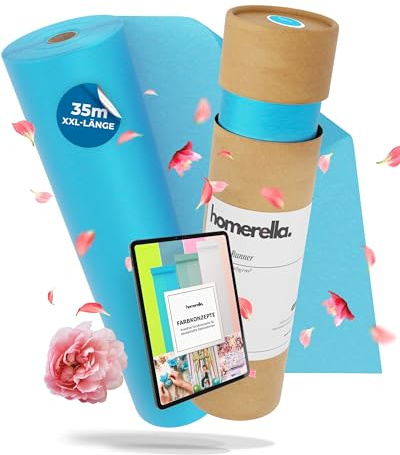 HOMERELLA® Aqua-Blue [30cm x 35m] – Vliesrolle – Table Runner Tischband – Stoff für Geburtstag, Hochzeit, Weihnachten & Konfirmation – Dekoration