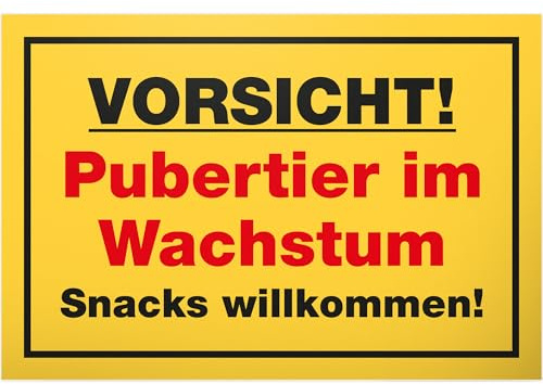 DankeDir! Pubertier - Kunststoff Schild 30 x 20 cm - Geschenkidee Teenager Spruch Zimmer Türschild Jungen & Mädchen Jugendzimmer - Dekoration Deko Geschenk Idee Jugendliche Tür Deko Geburtstag