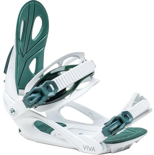 Roxy Viva - Fijaciones de snowboard para mujer, S/M: US W 4-7, color blanco