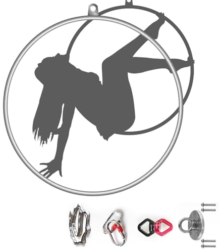 ExoticaBlend Aerial Hoop Set Aerial Lyra Hoop Zirkusluftausrüstung Yoga Hoop Edelstahl Aerial Ring Set Aerial Dance Circus Ring,for Yoga Acrobatics Gymnastics,85cm-3.2cm