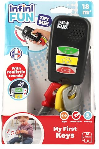 Infini Fun - Meine ersten Schlüssel - Autoschlüssel für Babys und Kleinkinder - mit Licht und Sound - großer Schlüsselanhänger - Imitationsspiel - ab 18 Monaten