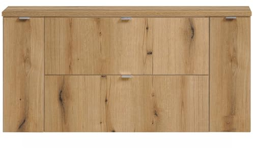 Lomadox Meuble de salle de bain 120 cm, chêne, faible profondeur (40 cm)