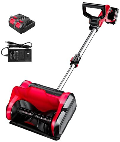 Pala Da Neve Elettrica Senza Fili, Spazzaneve Alimentato a Batteria Da 20 V E 4 Ah, Percorso Di Sgombero Di 32 Cm, Distanza Di Lancio Di 8 M, Spazzaneve Portatile Con Batteria E Caricabatteria,B