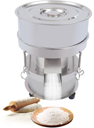 YXZQLOZ Tamiz de harina eléctrico, tamiz de harina automático de 50 W, tamiz vibratorio eléctrico, tamiz de Acero Inoxidable para arroz (26Mesh)