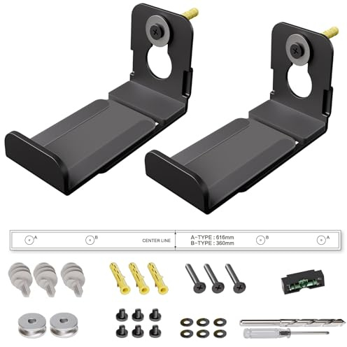 Aetubree SoundBar Bracket Under TV, Universal Speaker Wall Mount Adjustable Shelf 86 to 147 mm, Sound Bar Bracket for Samsung, Sonos, LG, Sony, JBL, Bose(Black)