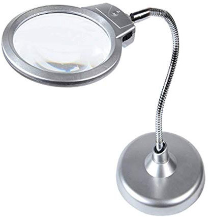Screen Magnifier Desktop Desktop Magnifying Glass 10 Times 20 Times Illuminated Magnifier Child Student Reading Electronic Clock Check Mobile Phone Repair Extender Magnifier with LED Light Double