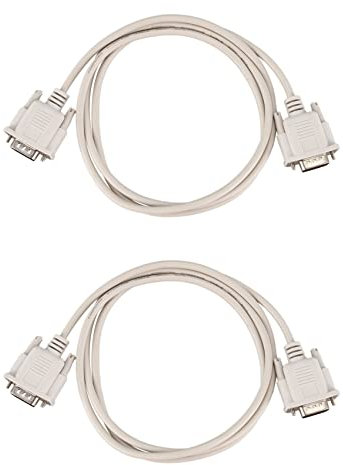 Reinscer 2X 1.4M RS232 DB9 9 Pin Male to VGA Video 15 Pin Male Adapter Cable Light Gray