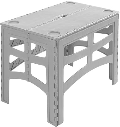 keeeper Timo Faltbarer Tisch, Bis 80 kg Tragkraft, Zusammenklappbarer Tisch für draußen, Wetterfest, Grau (Nordic Grey)