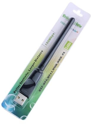 Adaptador inalámbrico USB con Antena 2DB-Dongle de transmisión de recepción WiFi de Alta Velocidad con Chip MT7601 Incorporado | Tarjeta de Red inalámbrica Externa de 150Mbps, computadora portátil de