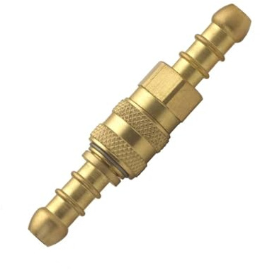 JD Brands Quick Release Gas Coupling Nozzle 8mm x 8mm – Brass Inline Hose Connector for Propane & Butane – Ideal for BBQs, Camping Stoves, Patio Heaters & Outdoor Cooking (Without Clips)