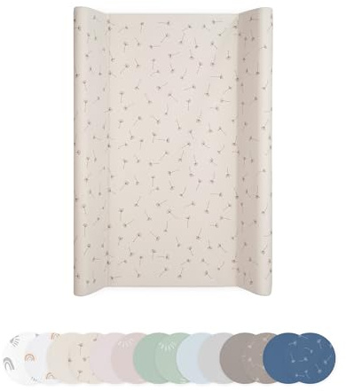 Ehrenkind® Abwaschbare Wickelauflage - Hygienisch, Sicher und Vielseitig in Beige Pusteblume | Wickelauflage 50x70 | Wickelunterlage | Wickeltischauflage abwaschbar