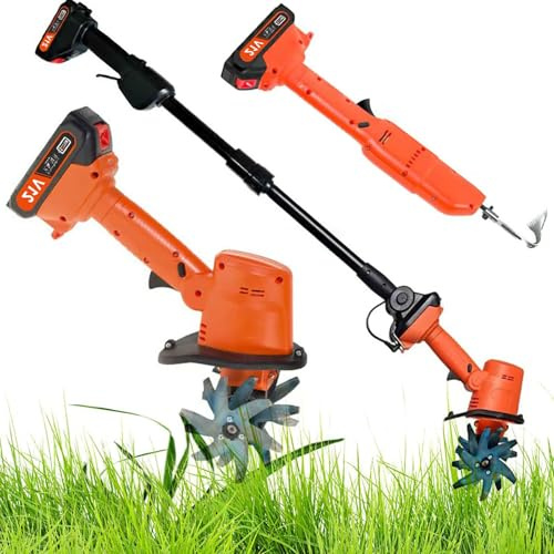 Electric Mini Digging Hoe, Hand-Held Micro Tiller Weeding Machine, 2-in-1 Garden Hoe & Electric Rotavator, 10cm Tilling Width, 10cm Working Depth, for Garden and Farm Use