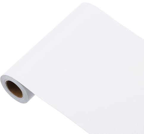 sourcing map Papier peint blanc pur, 500,4 x 15 cm, papier peint autocollant en vinyle de couleur unie, décoration murale pour revêtement mural