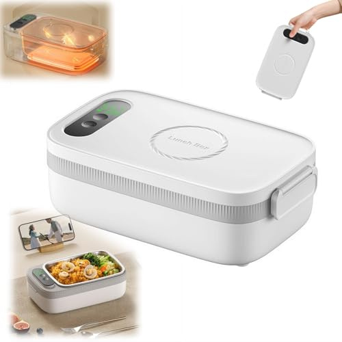Contenitore elettrico per il pranzo, riscaldatore per alimenti, 1 l, in acciaio inox, senza fili, portatile, 14000 mAh, a prova di perdite, con 4 impostazioni di temperatura, per ufficio, viaggi, auto