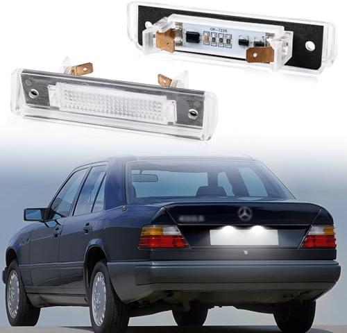 POPMOTORZ LED Kennzeichenbeleuchtung für Mercedes-Benz E-Class S124 SL-Class R129, Nummernschildbeleuchtung mit CanBus Fehlerfrei 2835 SMD, 2 Stück