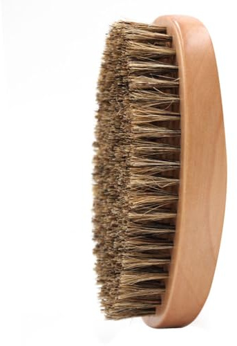 Natürliche Wildschweinborsten Bartbürste Bartbürste für Männer handgefertigt mit massiven Holzgriffen für Männer zum Kämmen des Bartes und Entfernen von Schmutz, langlebiges Design