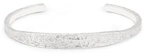 Kuzzoi Massiver Silber Armreif Männer 925 Silber gehämmert Herren | Armspange im Used-Look