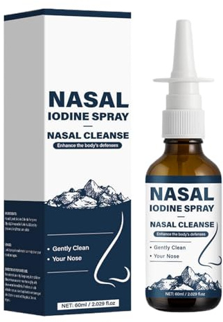 Jod-Nasenspray, für die Mundhygiene, 60 ml, Nasenreiniger, Jod-Nasenspray, reizarm und schmerzfrei, für den Schutz der ganzen, für Erwachsene