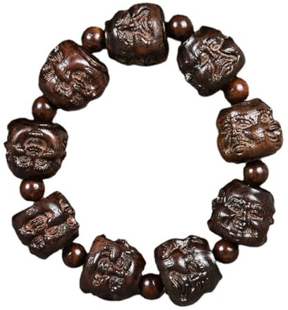 Trä snidade Hand String 18 Arhat Buddha Beads Armband