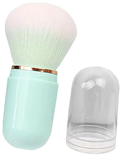 PACKOVE Brocha Telescópica para Rubor Portátil, Accesorio de Maquillaje Multiusos en Color Azul Claro, Pincel Compacto para Polvos Sueltos Diseño Retractil, Adecuado para Uso Diario