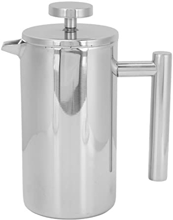 Aramox Prensa Francesa de Acero Inoxidable, Prensa de café Francesa, Filtro Triple de Doble Pared, Gran Capacidad para el Hogar, Oficina, Camping, Viajes, Preparación de té y café (350ML)