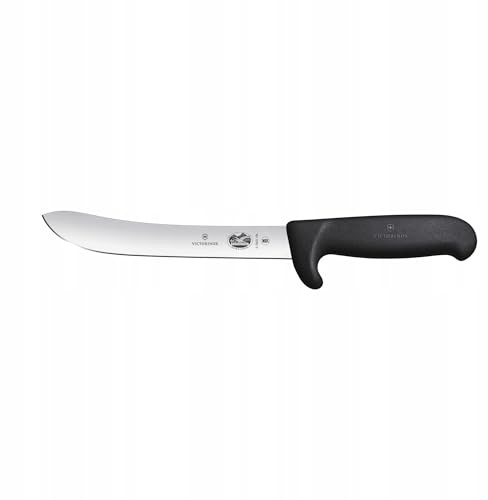 Victorinox Fibrox Safety Nose Schlachtmesser, Swiss Made, Steife Dicke Klinge, Klingenlänge 18 cm, schwarz
