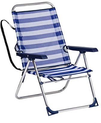 Manufacturas Alco 671ALF-0056 Silla de playa 5 Pos. Aluminio Rayas Azules