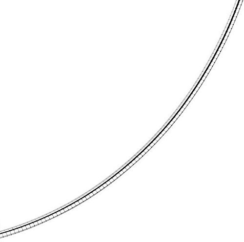 1,6mm Halsreif Omegareif Omegakette Collier 750 Gold Weißgold, rund, 42cm