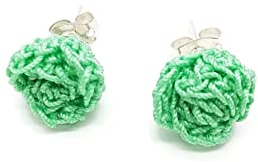 Aquamarin Ohrringe grün Tiffany Rosen Ohrstecker Schmuck Blume Geschenk für ihre häkeln Natur