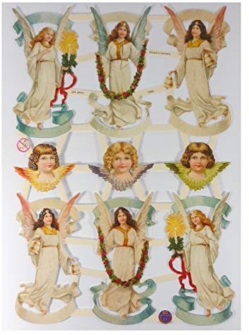 Glanzbilder EF 7332 Engel Engelskopf Kleid Kerze Posiebilder Scrapbook Deko GWI 603