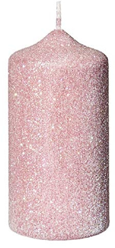 Glamour Glitter Stumpenkerzen Rosa, 150 x 70 mm, 4er Set