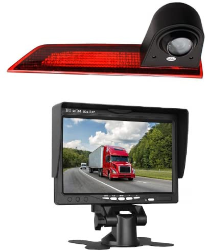 Misayaee HD 720p Dritte Dach Bremsleuchte Kamera Bremslicht Rückfahrkamera für Transit/für Custom V362 2012-2019 +7.0 Zoll DVD Monitor TFT Bildschirm LKW KFZ LCD Display