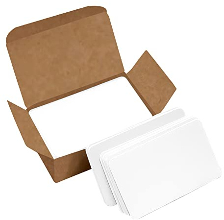 VANRA 300 Hojas Blanca Tarjeta de Indice, Tarjeta de Mensaje, 3.5 x 2 Pulgadas, Tarjetas Estudio,Tarjetas de Visita de Bricolaje (Blanco)