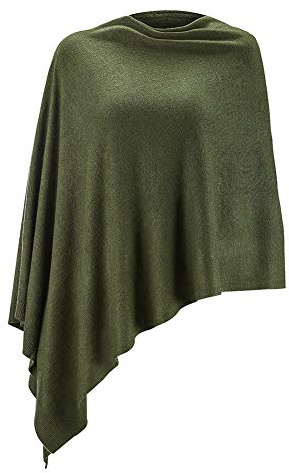 Fomolom Women Ponchos Sweater Versatile Lightweight Solid Knitted Shawl Wrap Scarf Cape Accessories for Womens Olive