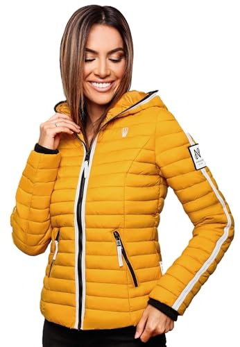 Navahoo B811 Veste matelassée à capuche pour femme - Jaune - Small