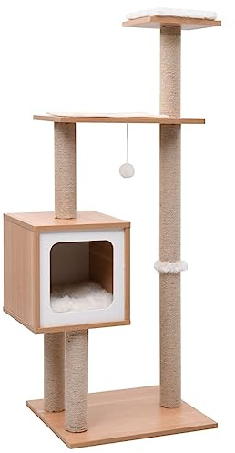 vidaXL Katzen Kratzbaum mit Sisal-Kratzmatte 123cm Katzenbaum Kletterbaum