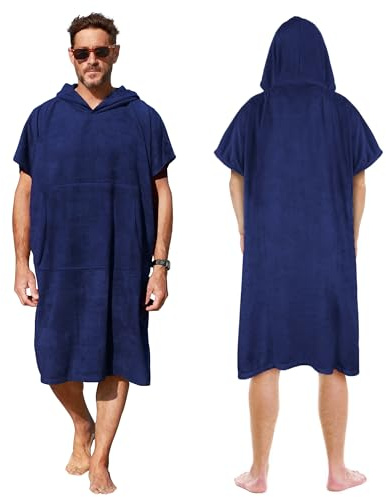 Kato Tirrinia Poncho de Surf de Plage avec Poche, néoprène Absorbant, avec Matelas à Langer, Serviette de Poncho, pour Le Surf, la Natation, pour Adultes, Hommes et Femmes