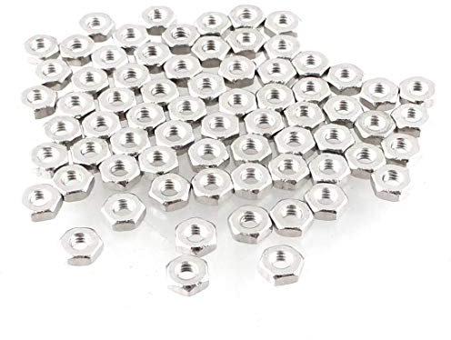 JUN-STORE SENMIAO-TH. 70 Stück Metall silbrig M2.5 Sechskantschraube Befestigungsmutter Werkzeug (Color : Silver)