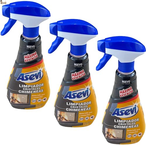 BricoLoco.com 3er-Pack – Reiniger für Ofen, Kamin, Backofen, Grill – Sprühspray 475 ml – Kraftvoller Ruß- und Schmutzreiniger, 3er-Pack
